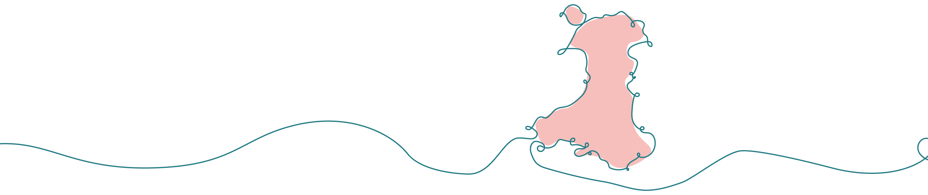 A drawing of the outline of Wales