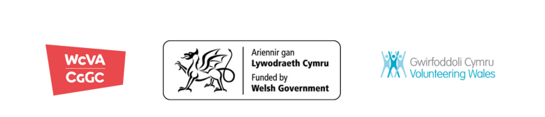 WcVA, Ariennir gan Lywodraeth Cymru, Gwirfoddoli Cymru, CgGc, Funded by Welsh Government, Volunteering Wales