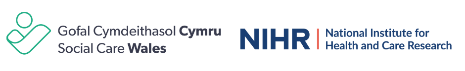 Partnership logos: Social Care Wales and the National Institute for Health and Care Research
